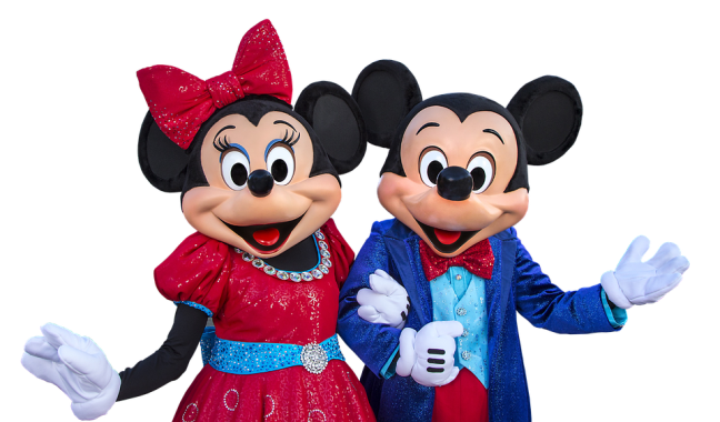 Mickey et Minnie tout sourires